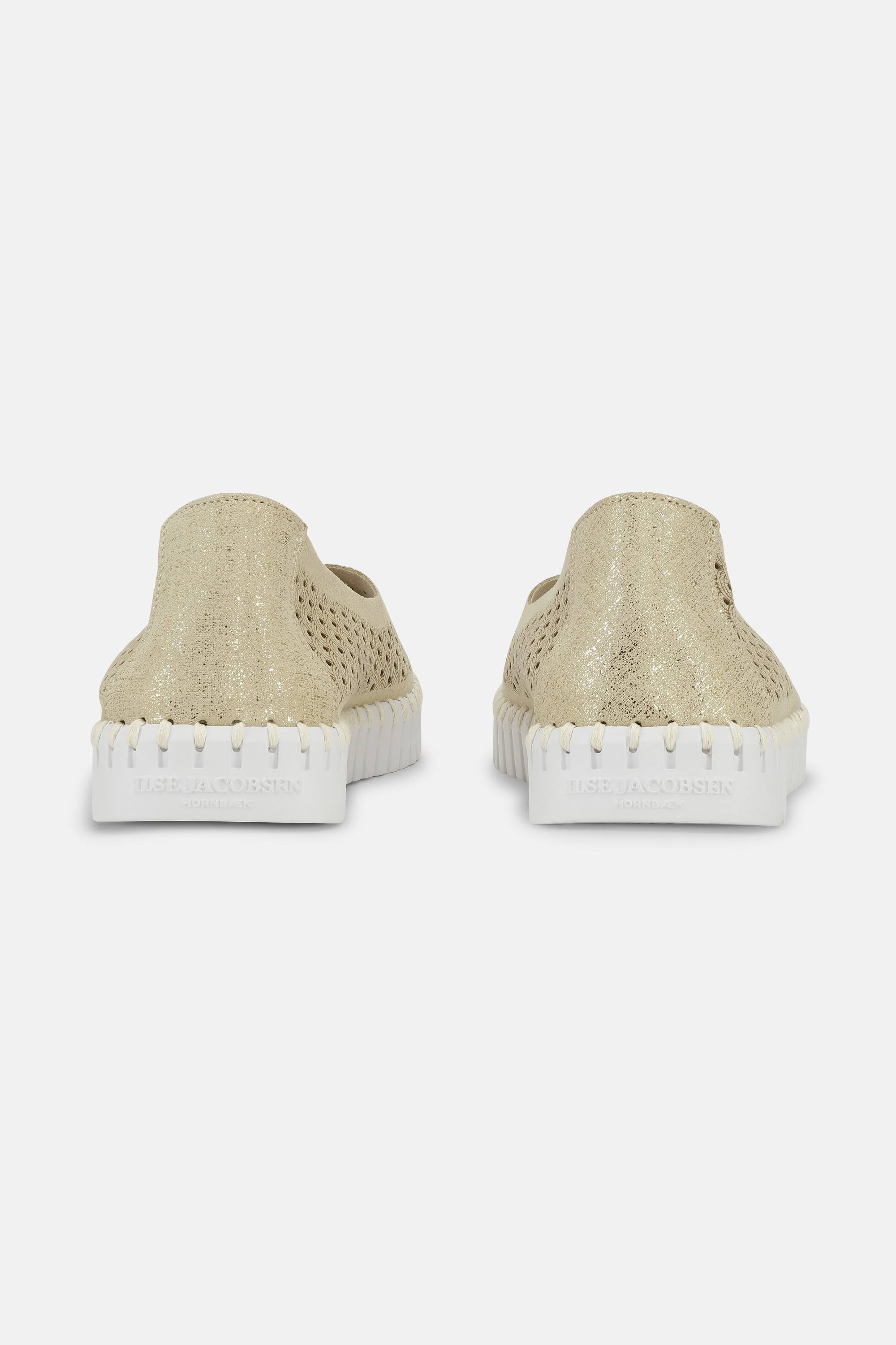 Tulip Sko Glitter - Platin White